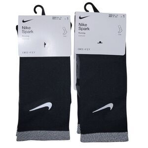 Nike Spark Cushioned Running Crew Socks Women 9.5-11 Men 8-9.5 Reflective 2 Pair